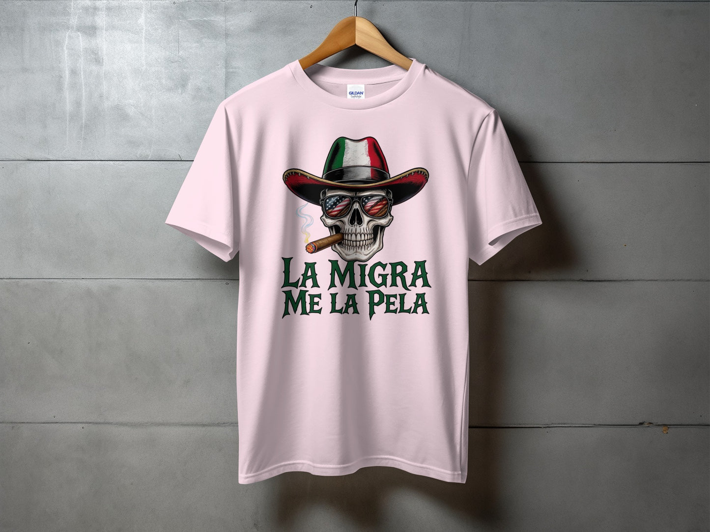 La Migra Me La Pela Custom Graphic T-Shirt product type