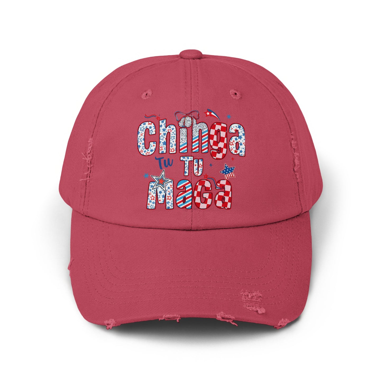 Patriotic Chinga Tu Maga Distressed Hat product