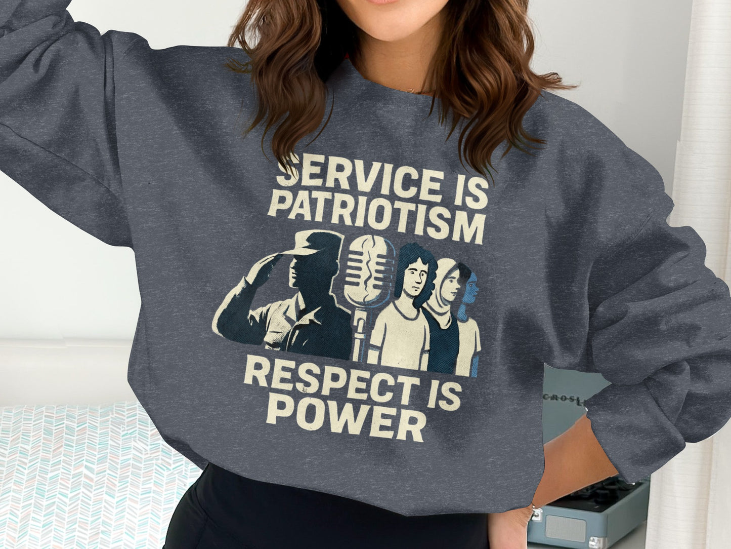 Service Is Patriotism Respect Is Power Stylish Sweatshirt product
