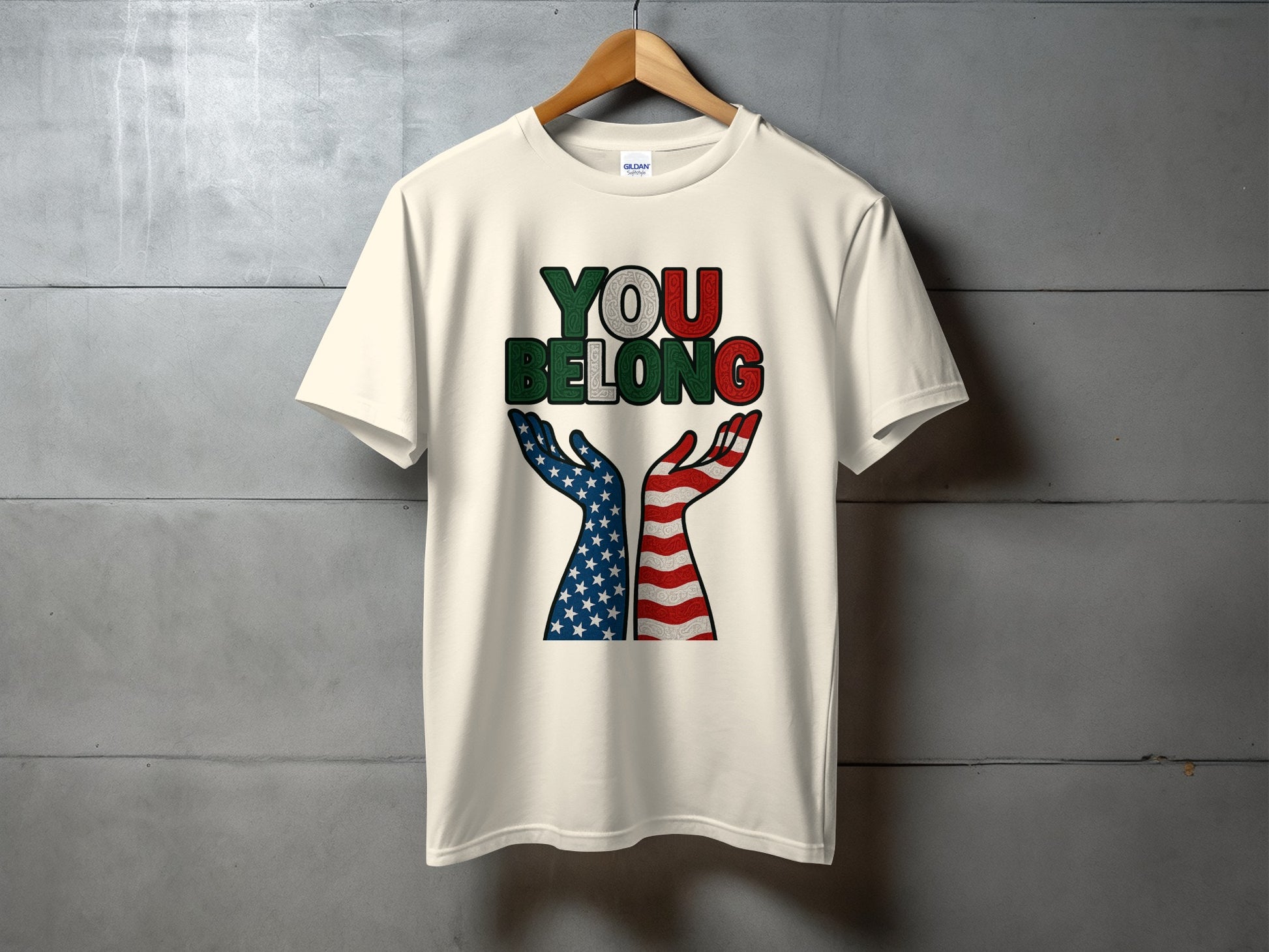 You Belong Multicolor Hands Graphic T-Shirt product