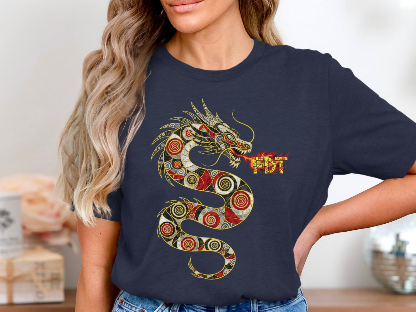 Artistic Chinese Dragon Graphic Tee Shirt product
