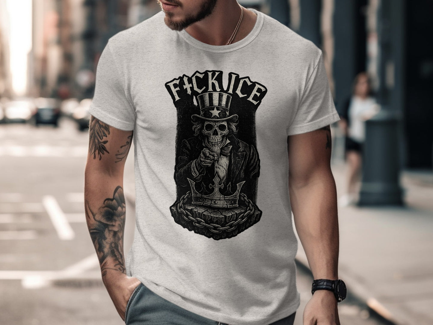 Fckice Skull Graphic Printed White T-shirt product