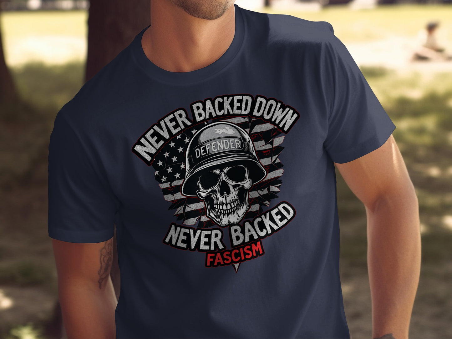 Never Backed Down Skull T-shirt for Bold Statements