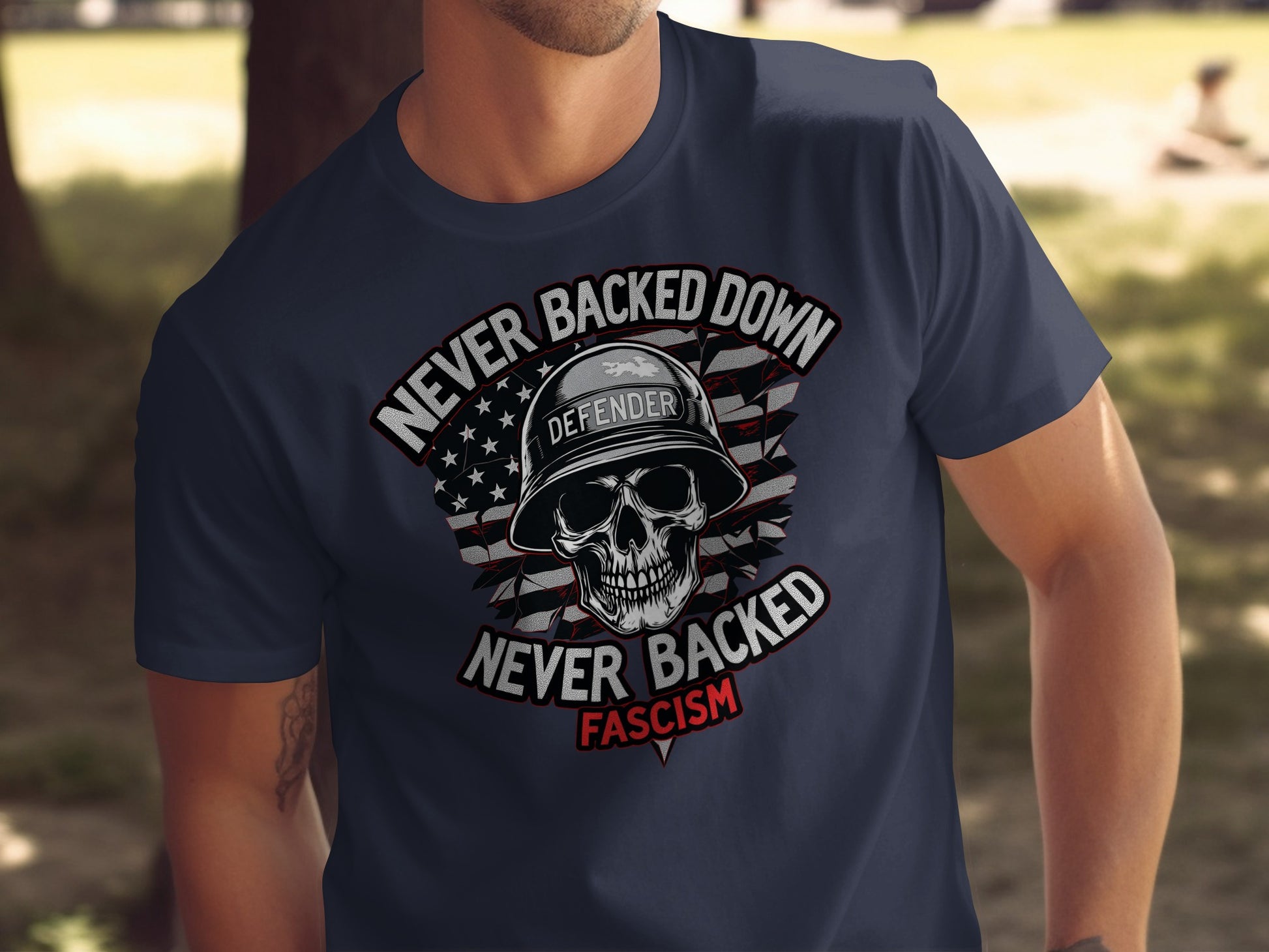 Never Backed Down Skull T-shirt for Bold Statements