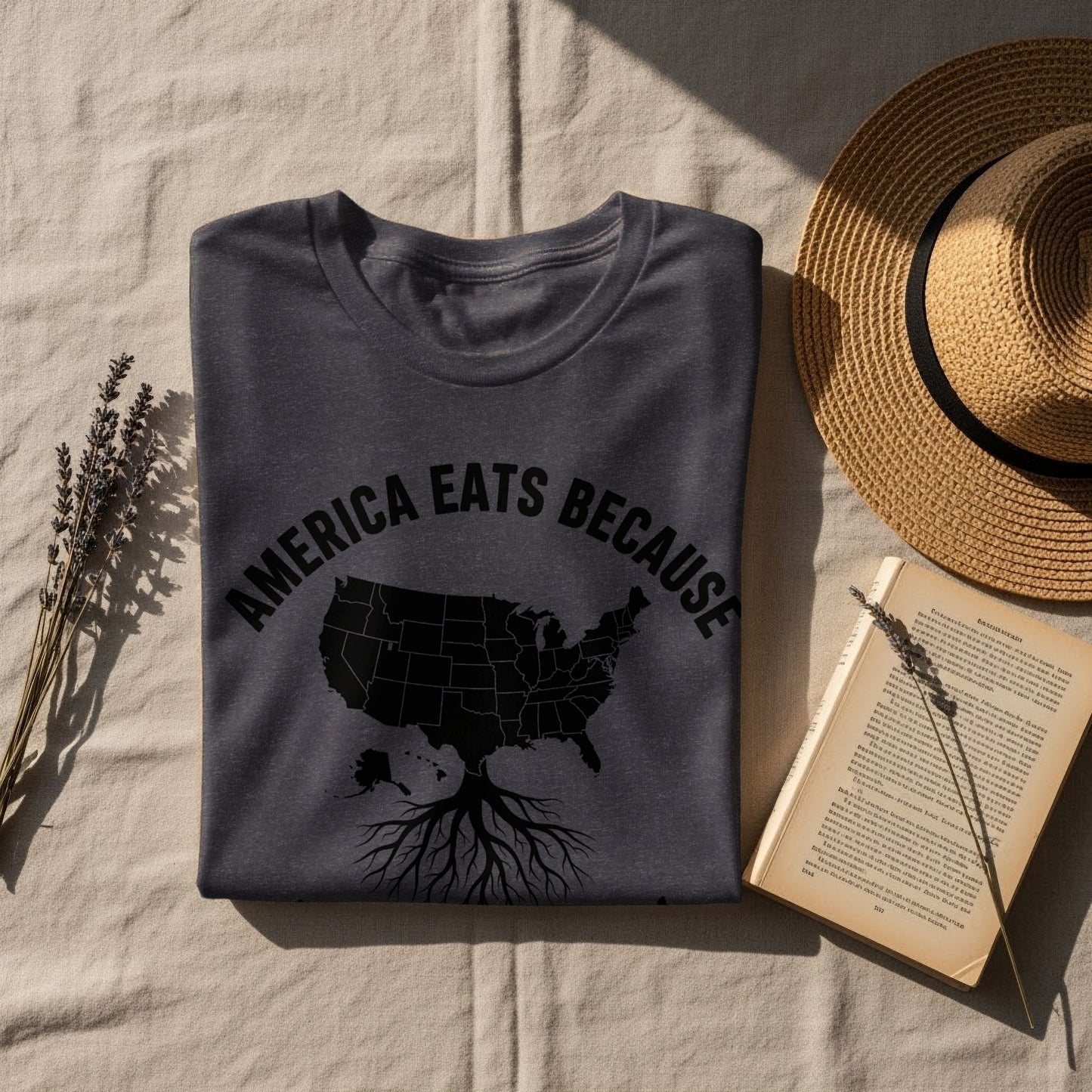 America Eats Because Graphic Printed T-shirt product type