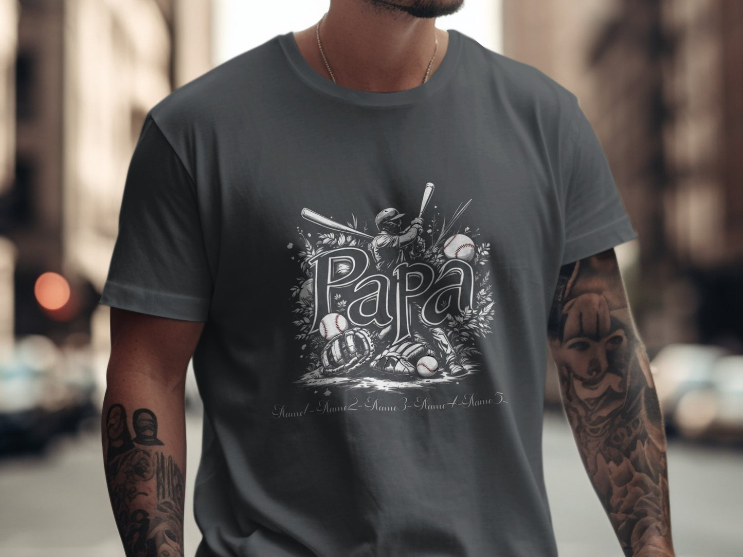Papa Baseball Themed Graphic T-Shirt product