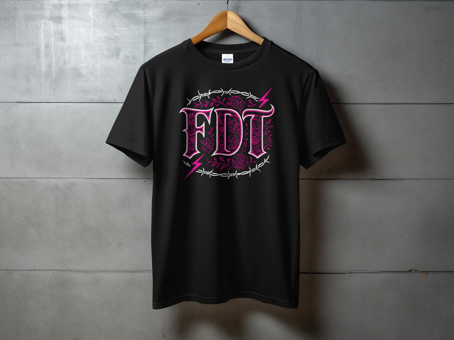 FDT Graphic T-Shirt with Thorn and Flower Design product