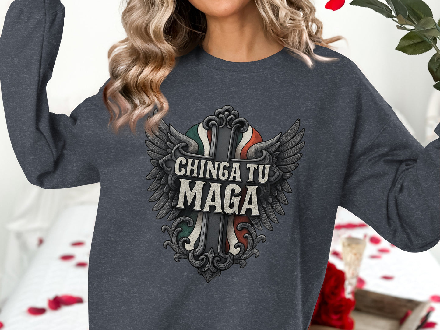 Chinga Tu Maga Graphic Design Long Sleeve Shirt Product