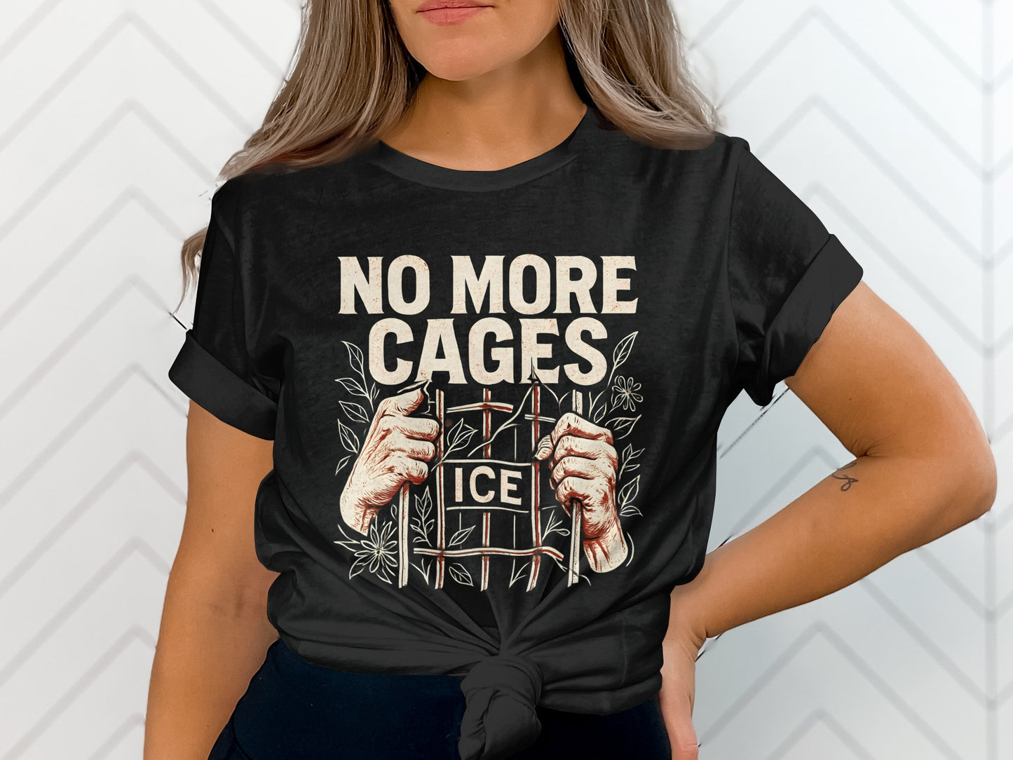 No More Cages ICE Statement Graphic Tee product