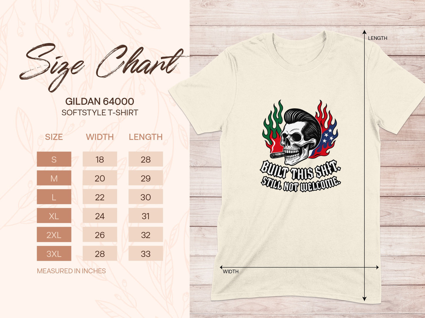 Flame Skull Graphic Gildan 64000 Unisex Softstyle T-shirt product
