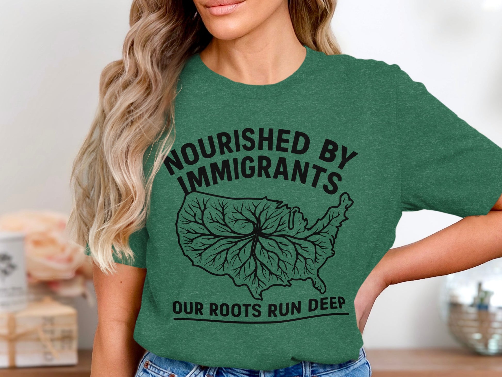 Nourished By Immigrants Roots Run Deep T-Shirt product