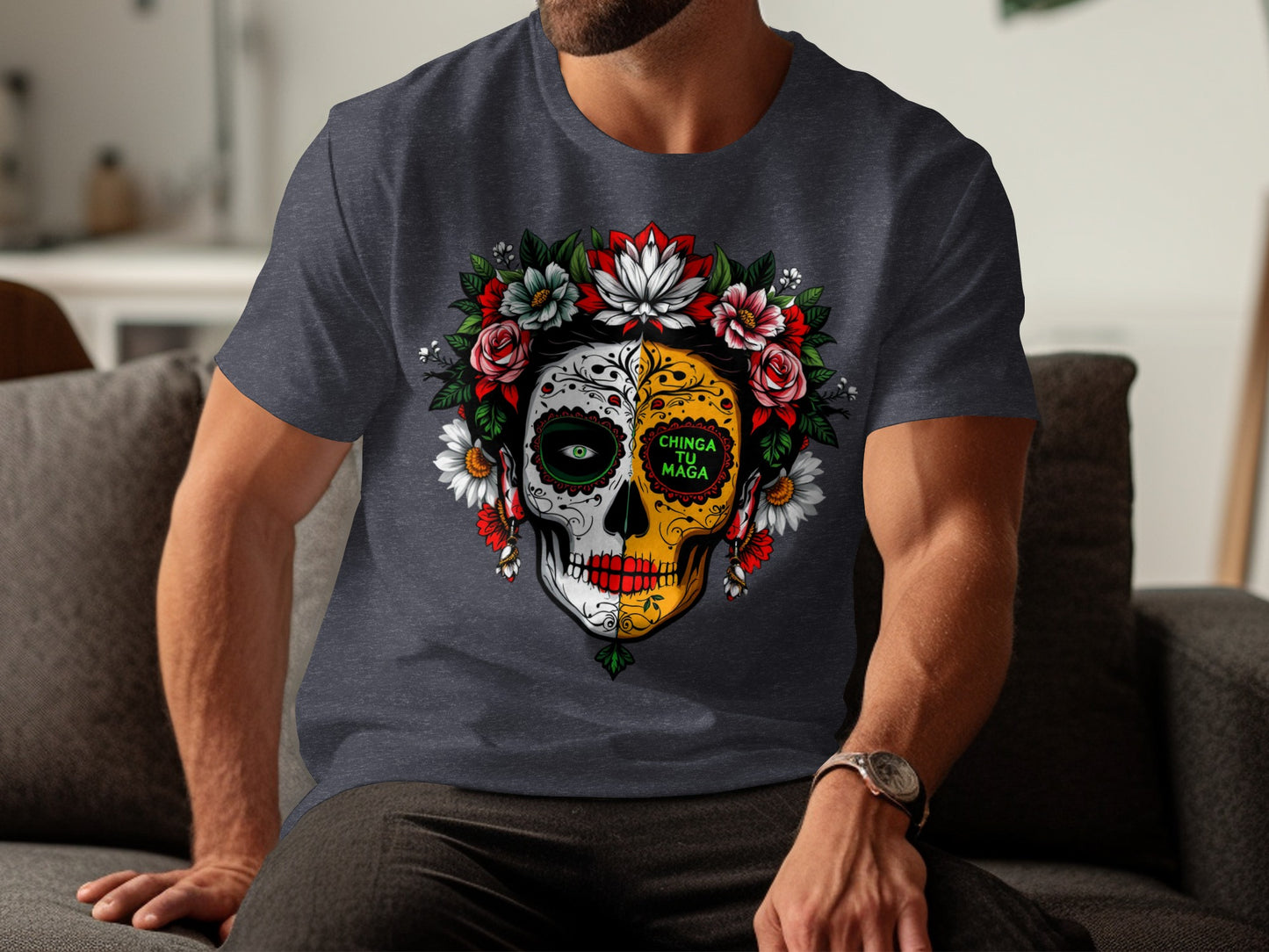 Colorful Skull Design Graphic Tee product