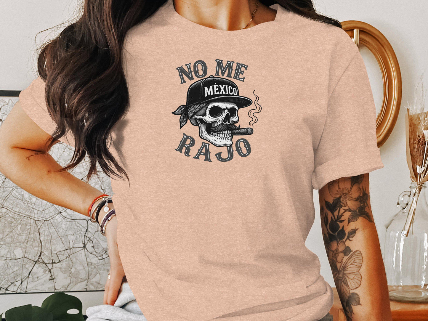 No Me Rajo Skull Mexico Print Graphic T-shirt product type