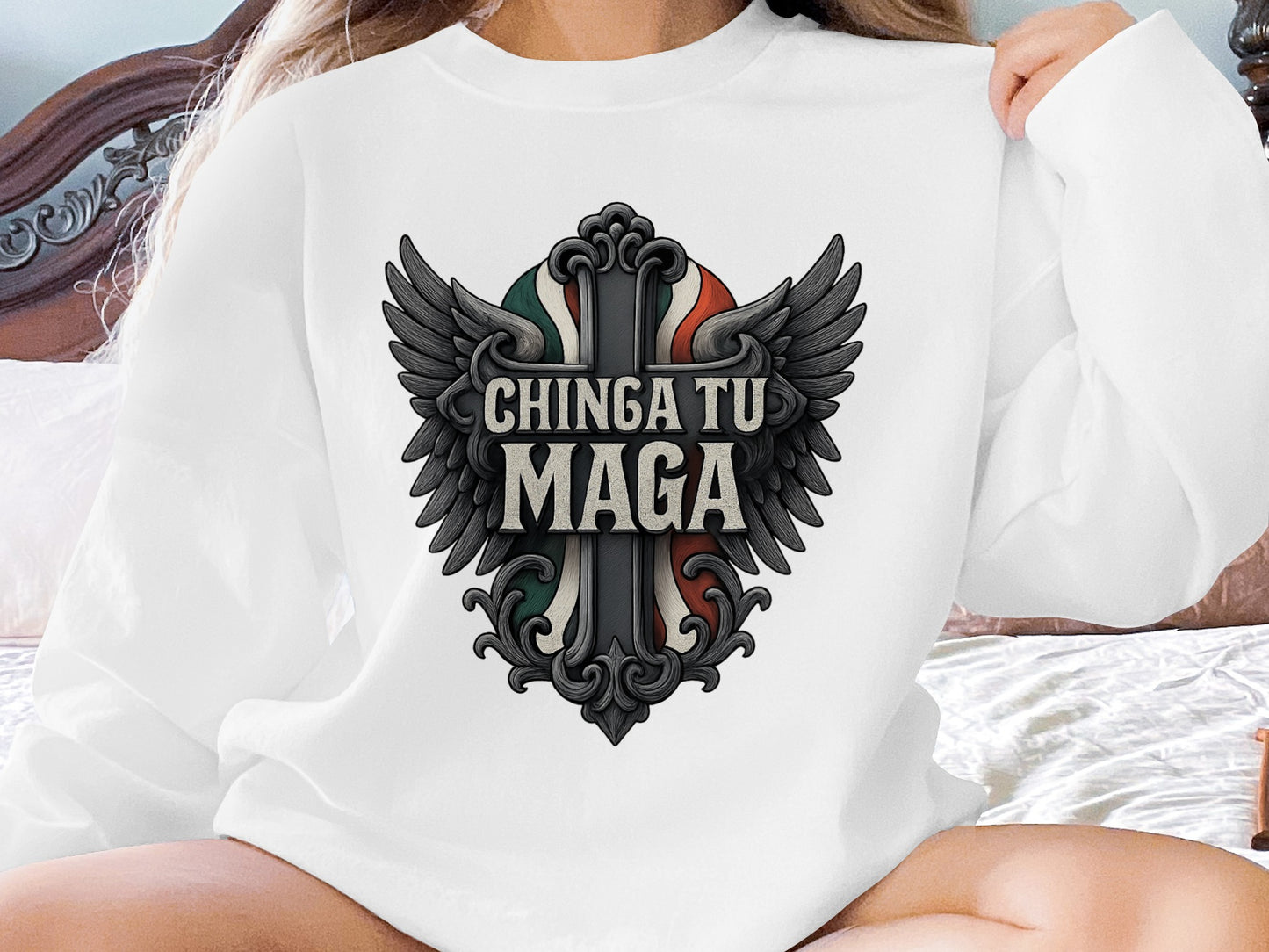 Bold Chinga Tu Maga Design Sweatshirt Product