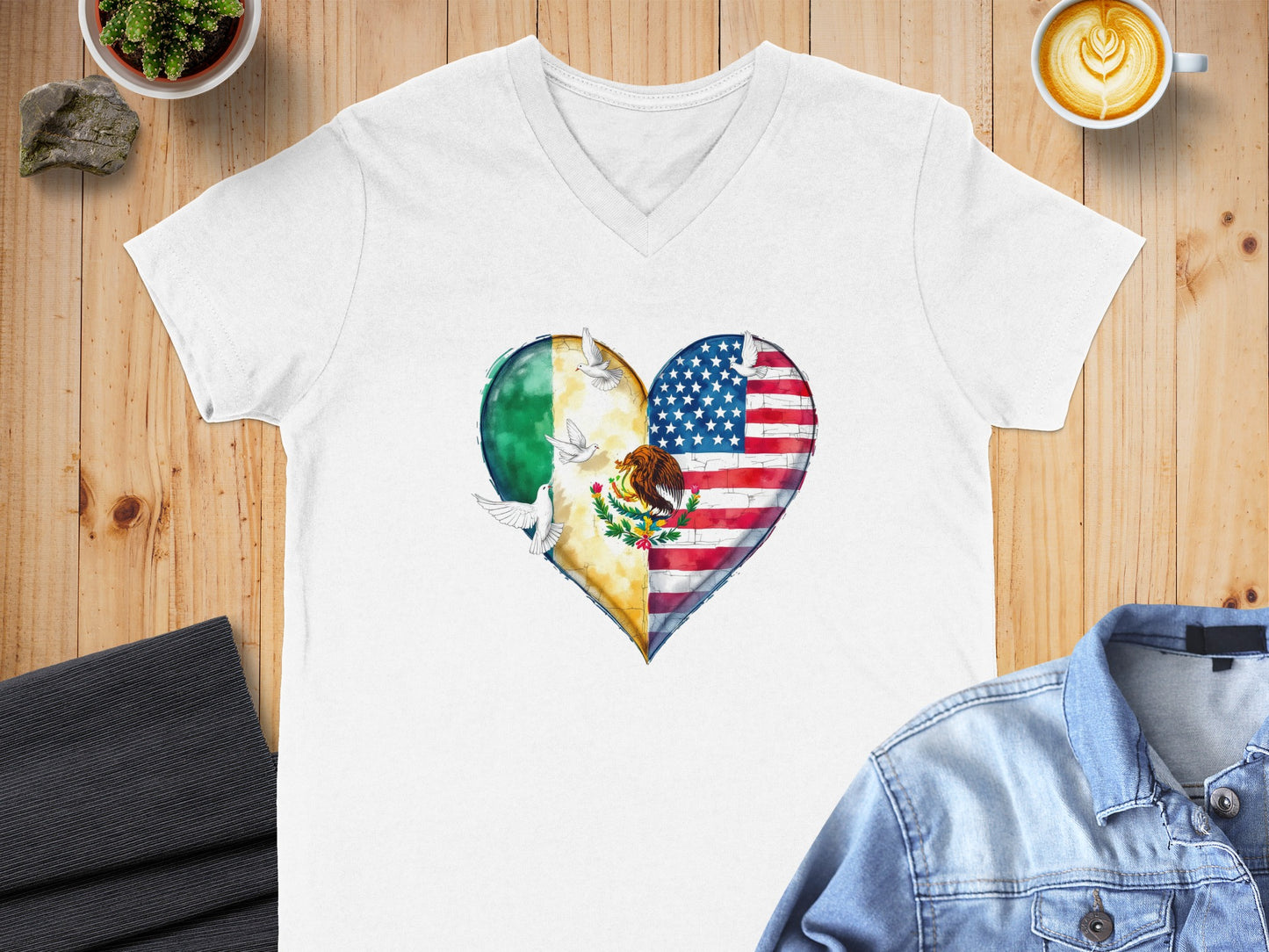 Heart Shaped Flag Design Graphic White T-Shirt product