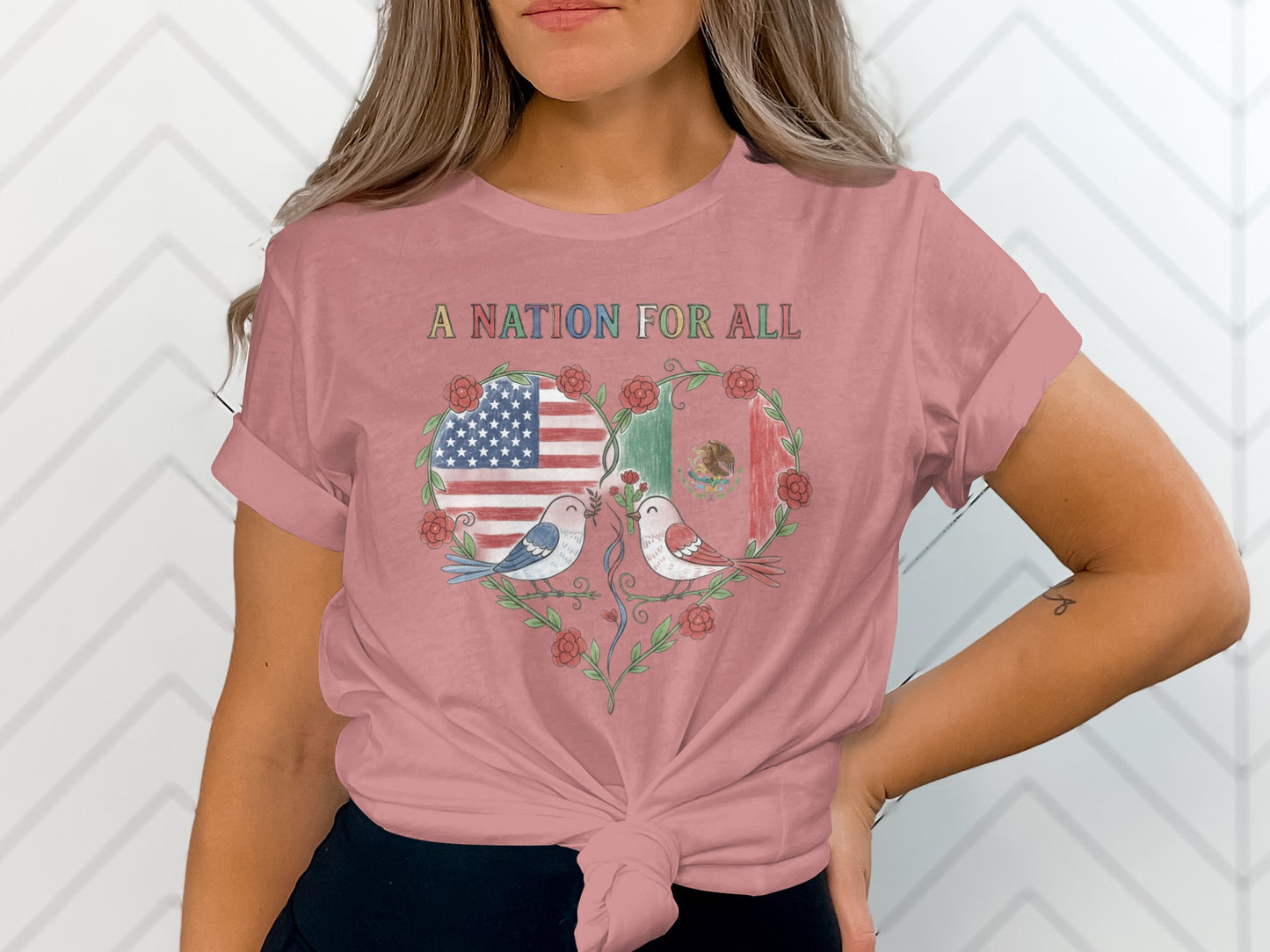 A Nation for All Heart Flag Graphic T-Shirt product