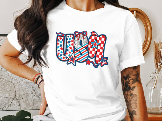 USA Patriotic Stars Stripes Design T-shirt product type