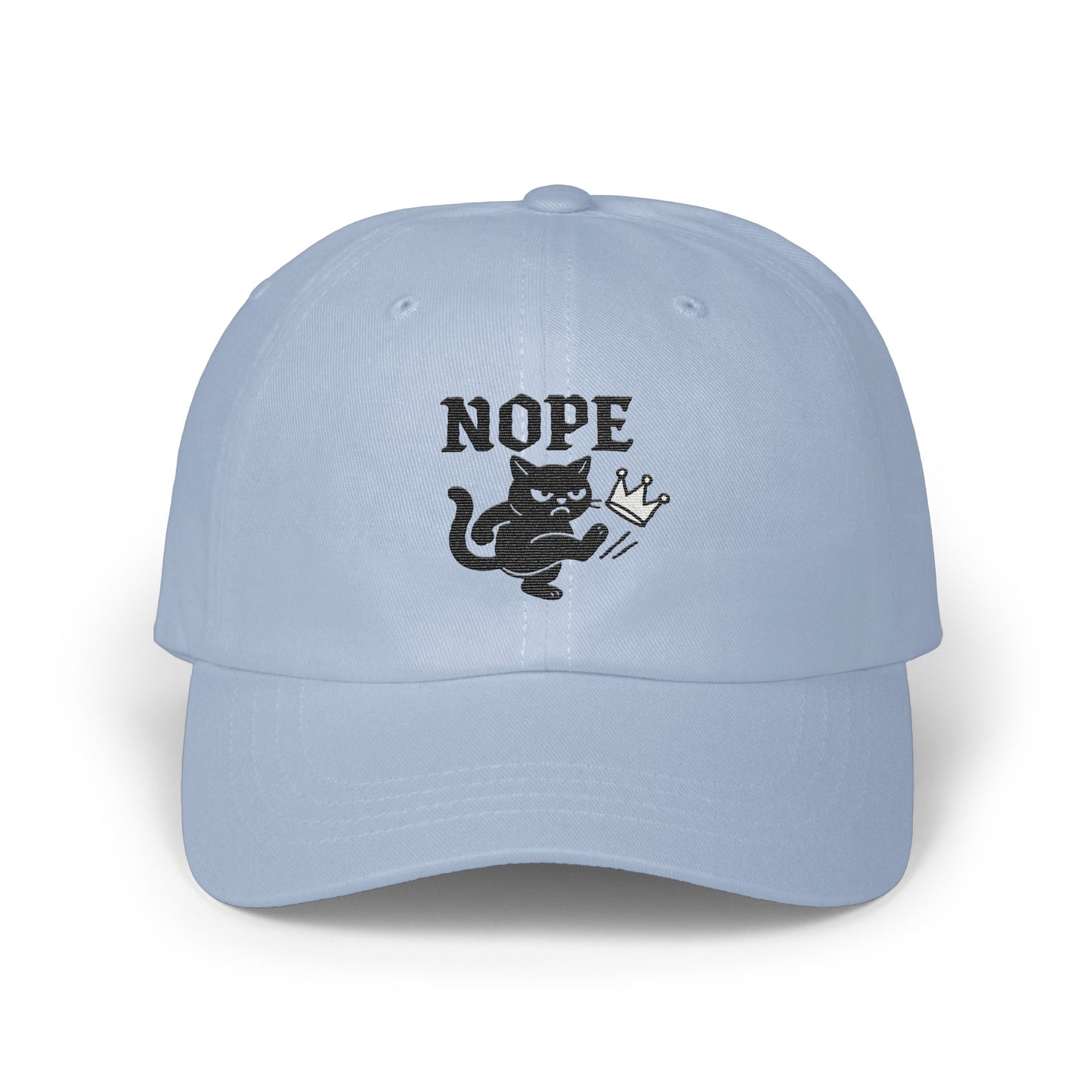 Playful Nope Cat Design on Light Blue Hat product