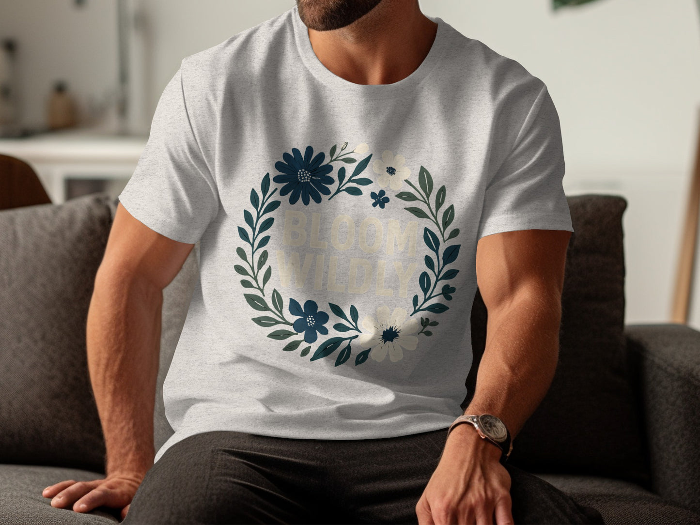 Bloom Wildly Floral Design White T-shirt product