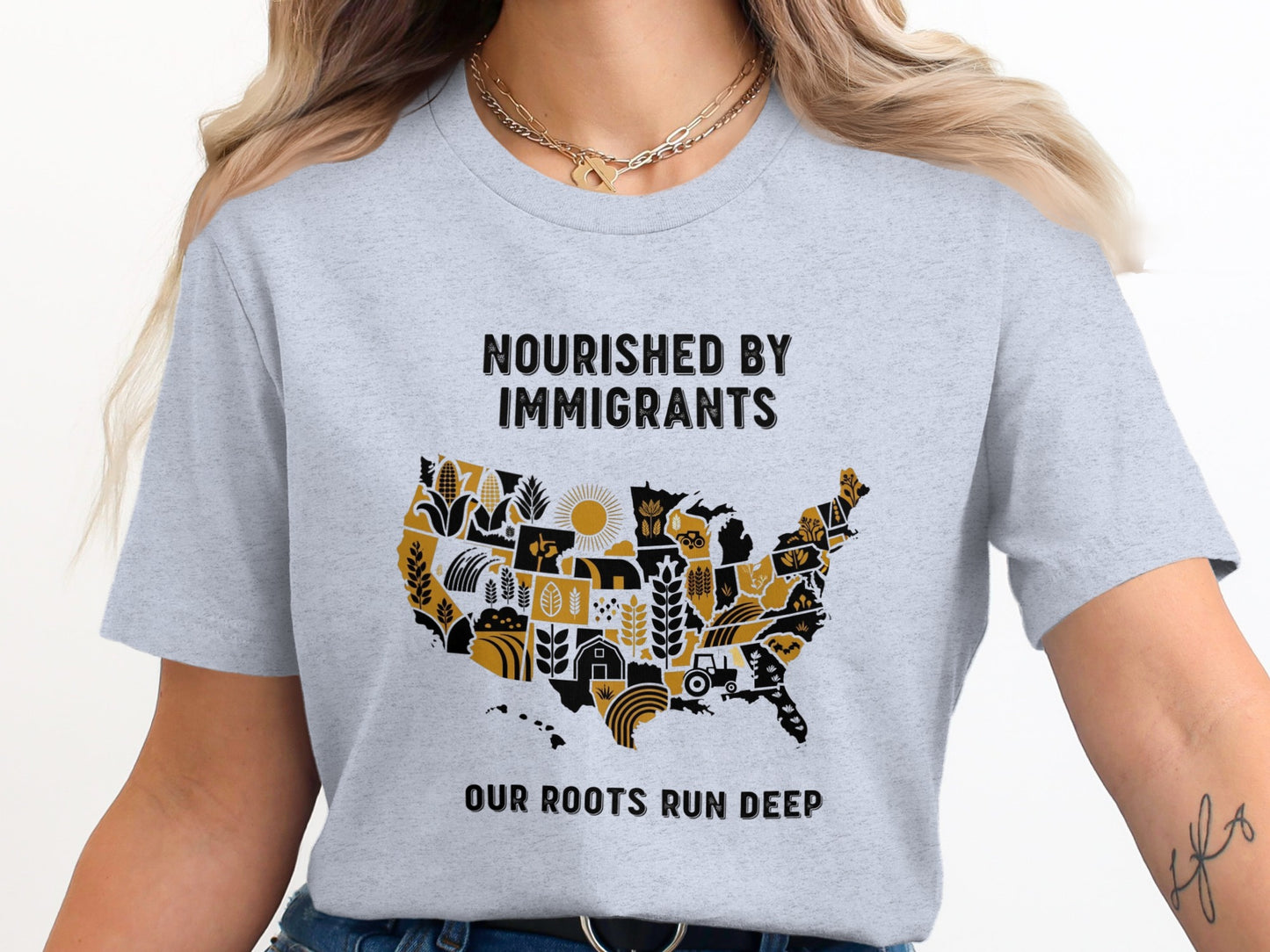 Nourished by Immigrants Our Roots Run Deep T-shirt product