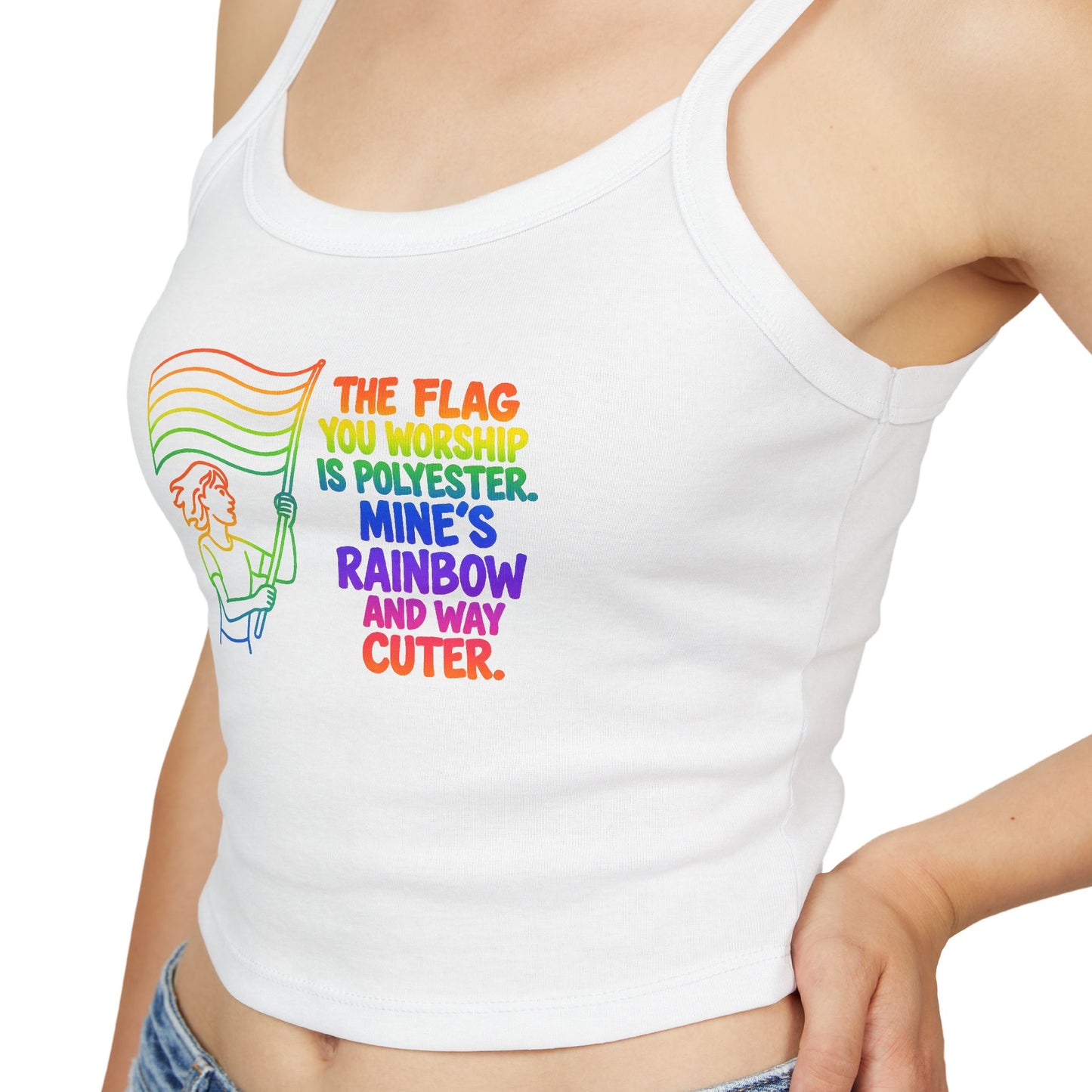 high quality Pride Rainbow Graphic Women's Spaghetti Strap Tank Top