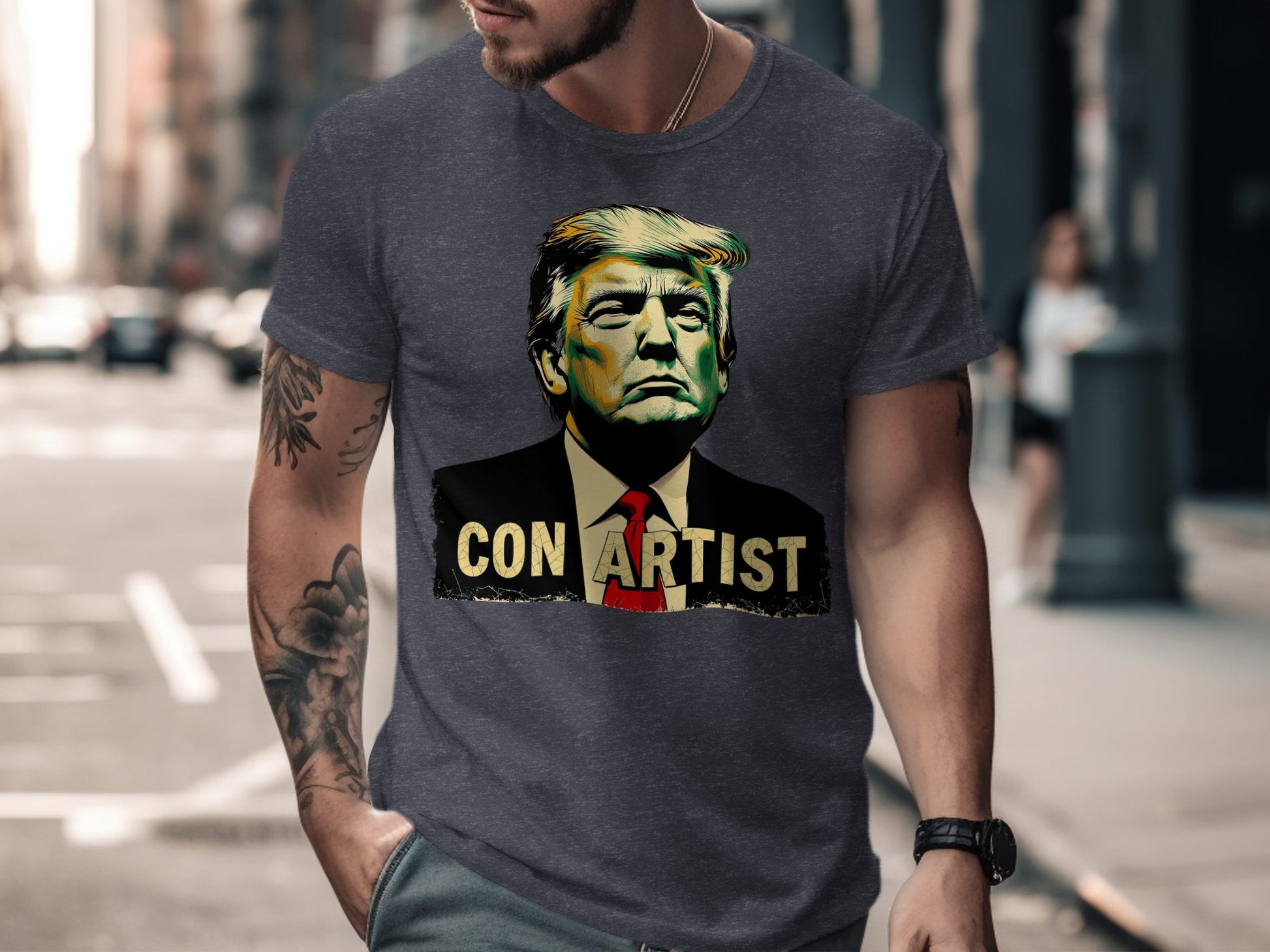 Con Artist Graphic T-Shirt Bold Statement Apparel Product
