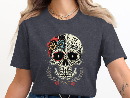 Graphic Skull with Flowers T-Shirt product