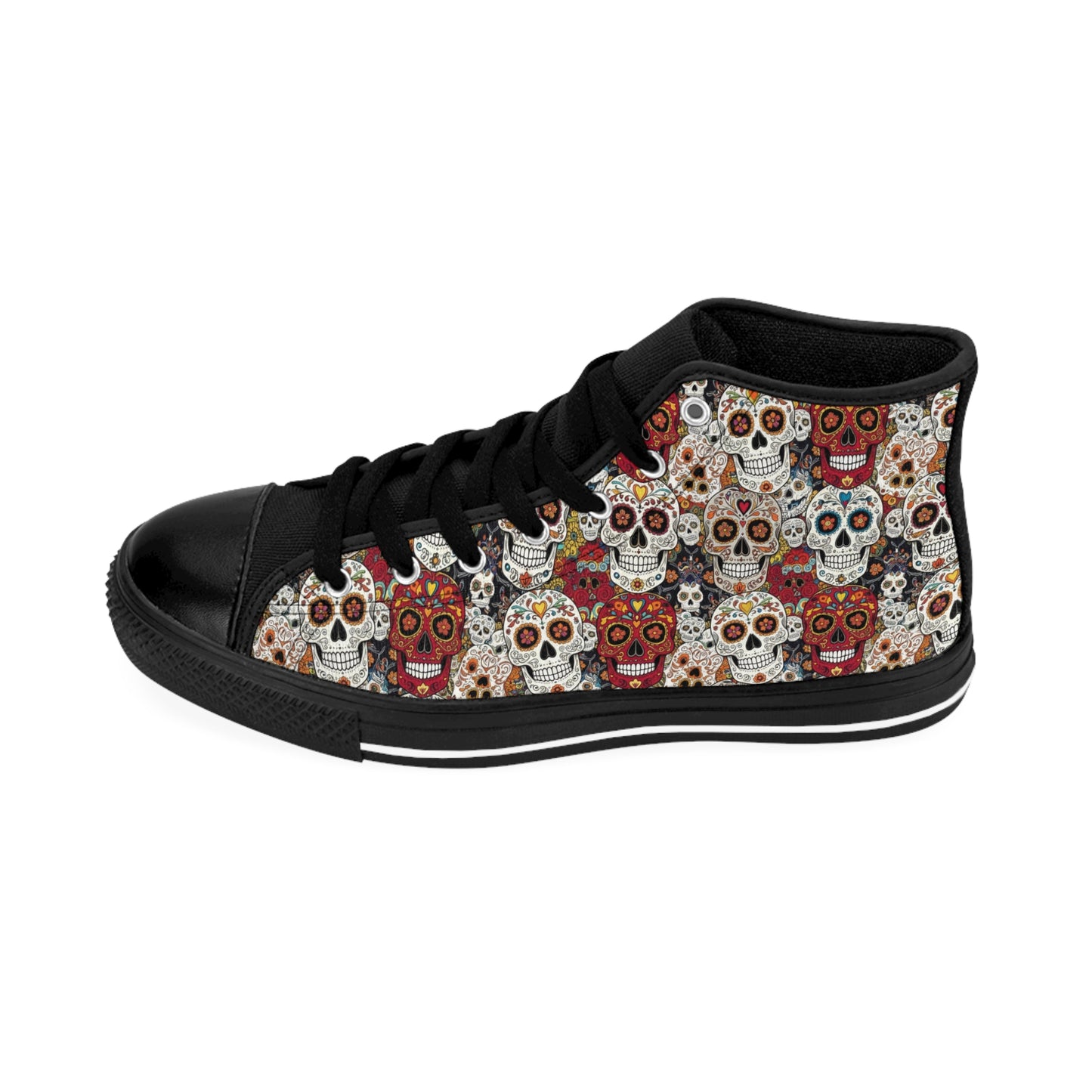 Stylish Skull Sneakers | Edgy High-Top Sneakers, Unique Footwear, Gift for Her, Trendy Shoes, Casual Fashion Sneakers