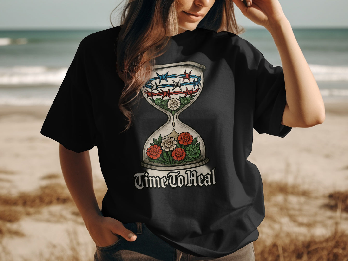 Time To Heal Hourglass Graphic Tee Shirt product type