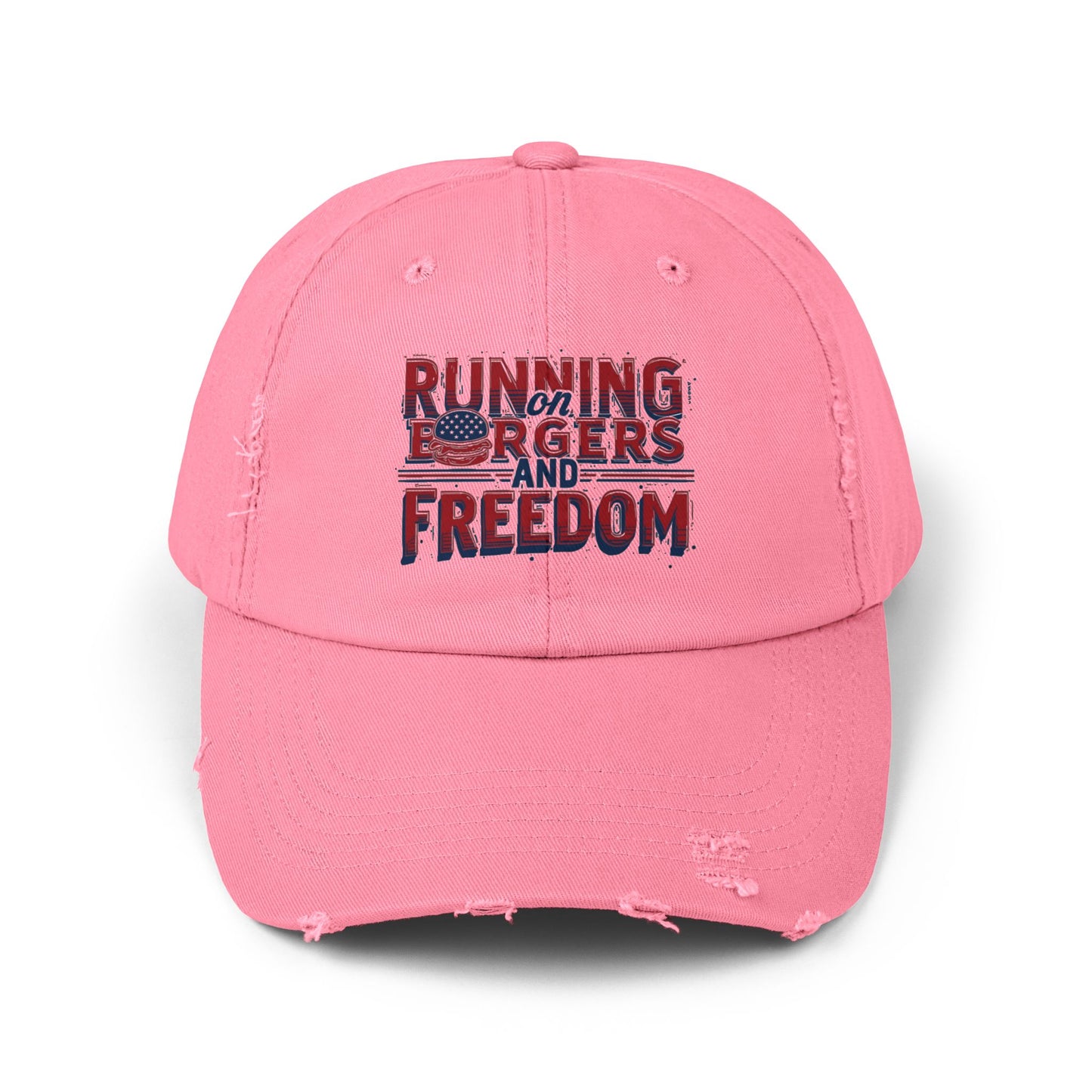 Unisex Distressed Cap - Running for Freedom Vintage Style Hat