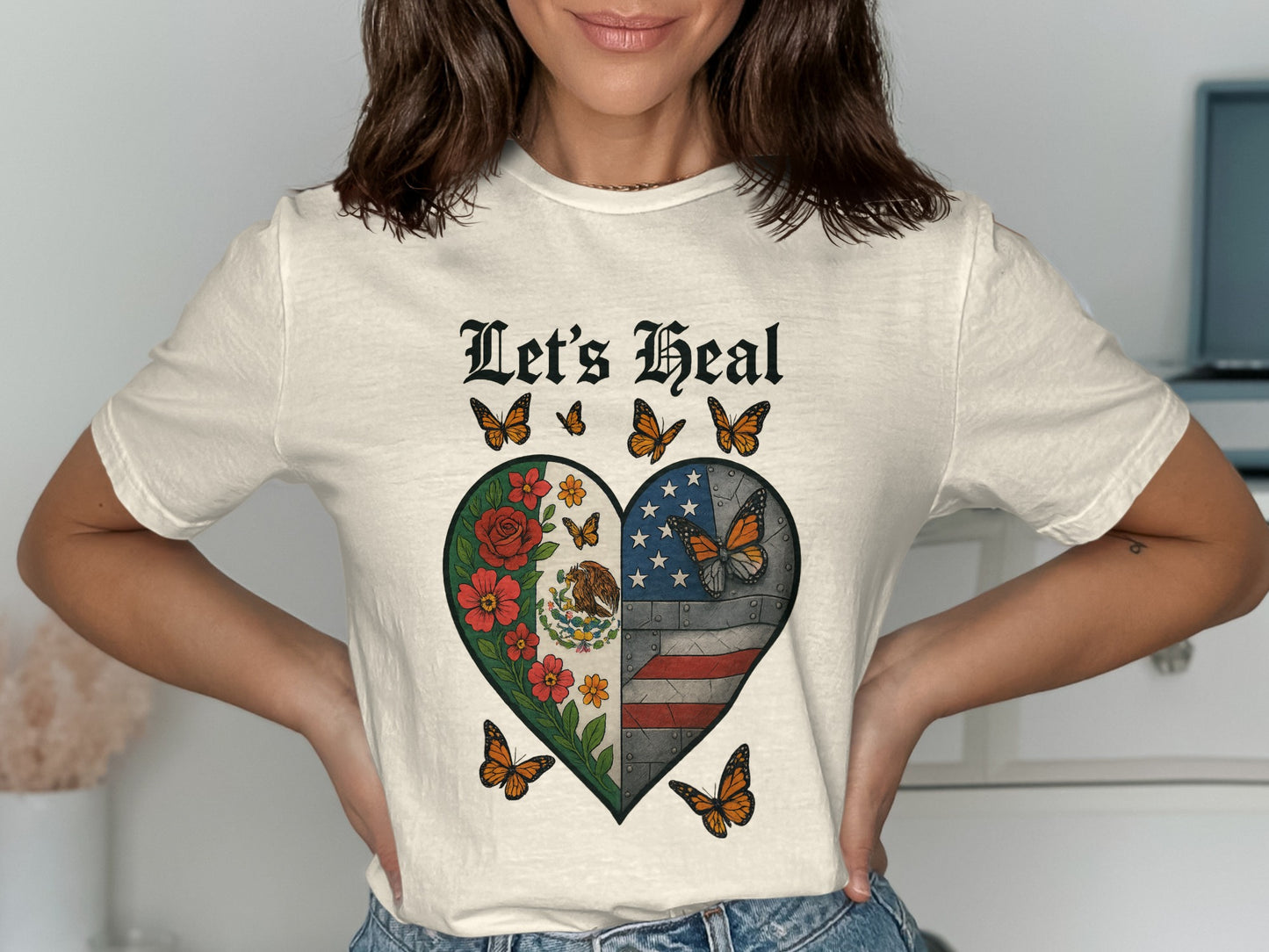 Let's Heal Heart and Butterflies Women's T-Shirt Product