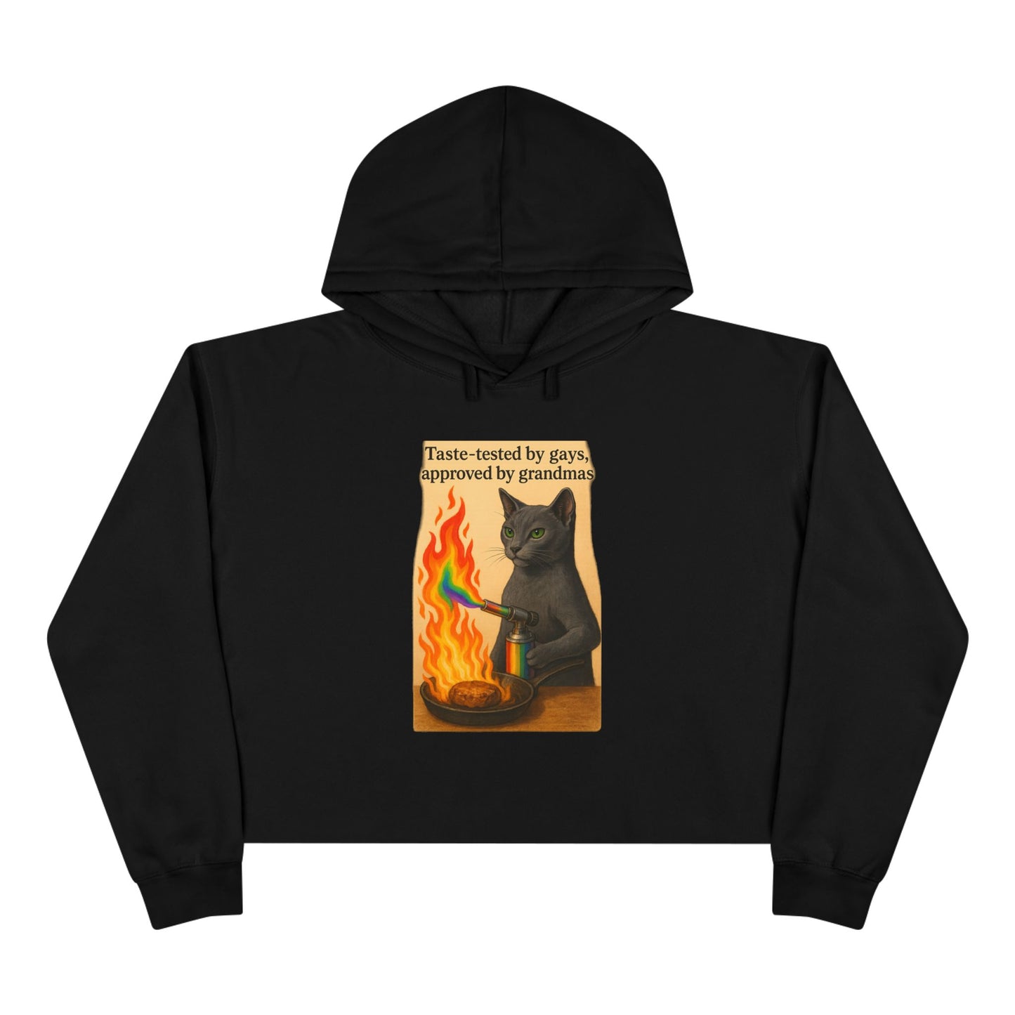 Cat Lover's Crop Hoodie - Funny Gift for Grandparents, Cute Animal Apparel, Cozy Streetwear, Unique Cat Design