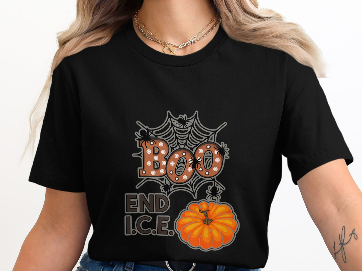 Boo End Ice Pumpkin Spider Web Halloween Shirt product type