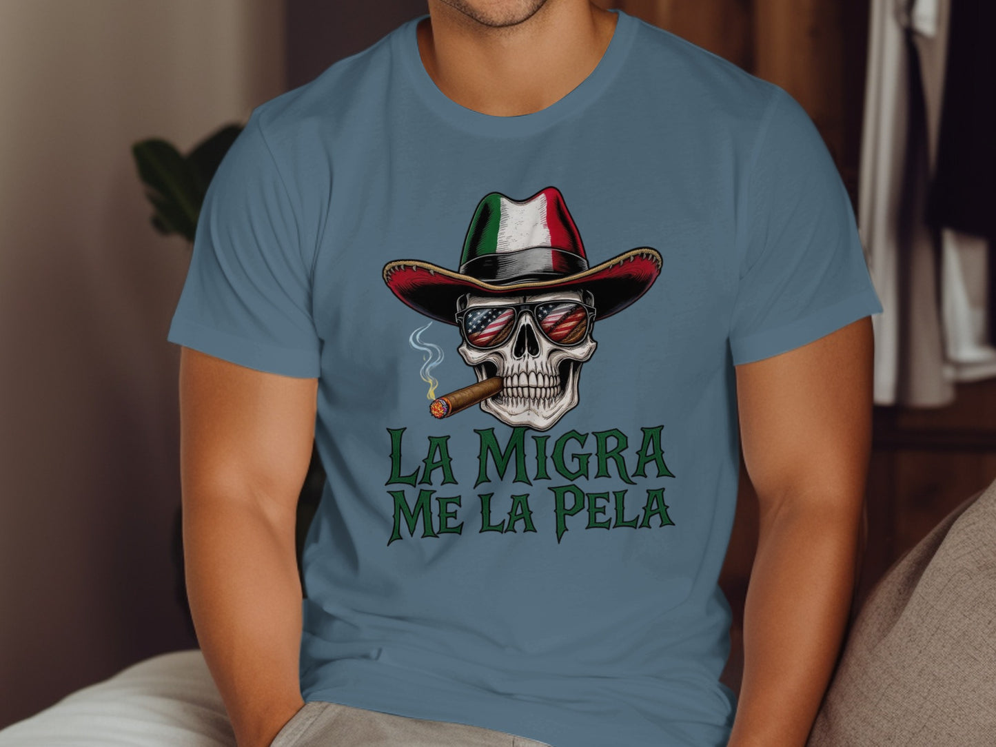 La Migra Me La Pela Graphic Tee Shirt Product