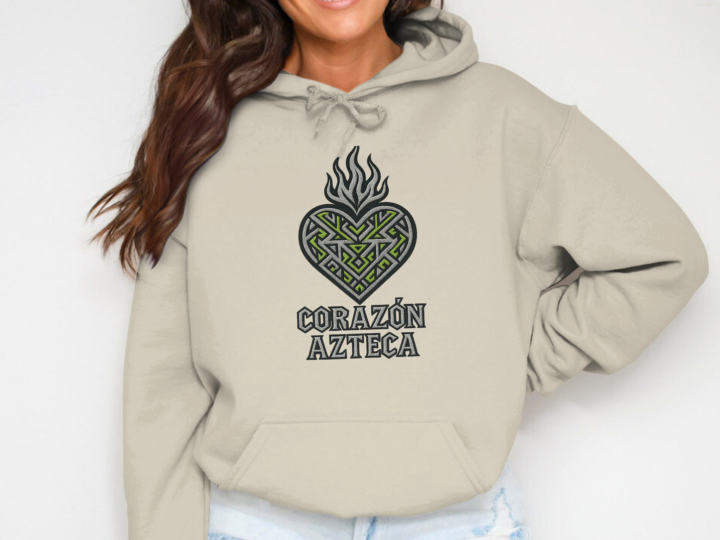 Corazon Azteca Design Hoodie for Stylish Streetwear product type