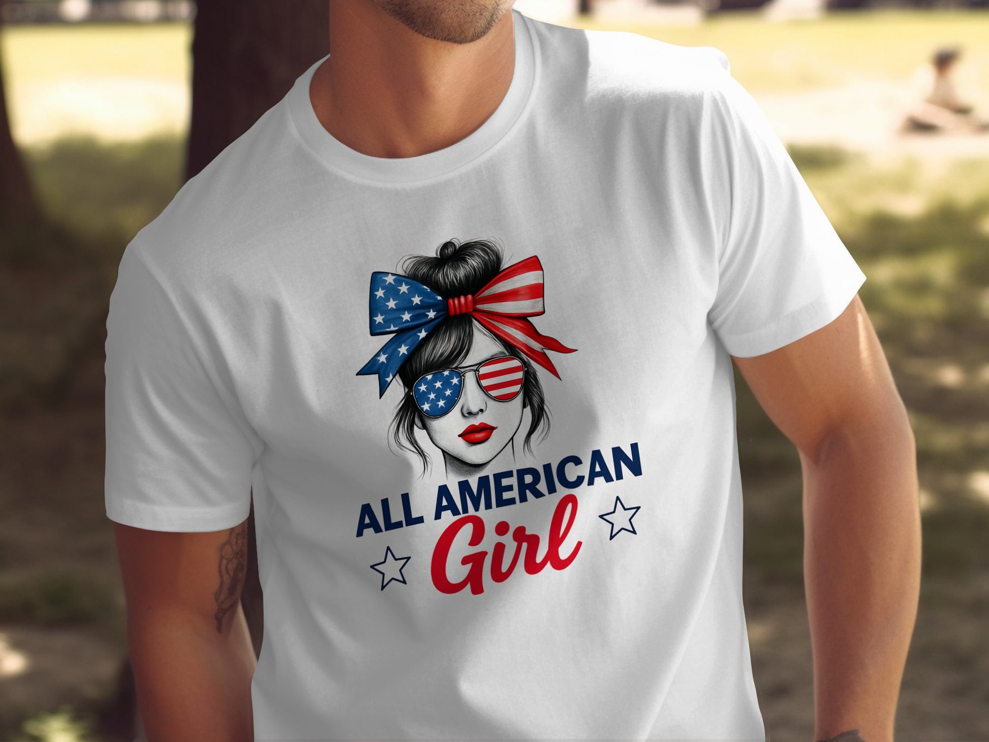 All American Girl Patriotic Graphic Tee product