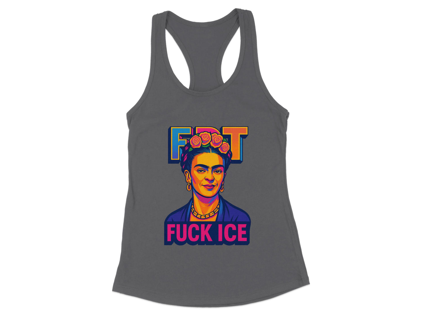 FDT Fuck ICE Graphic Colorful Racerback Tank product