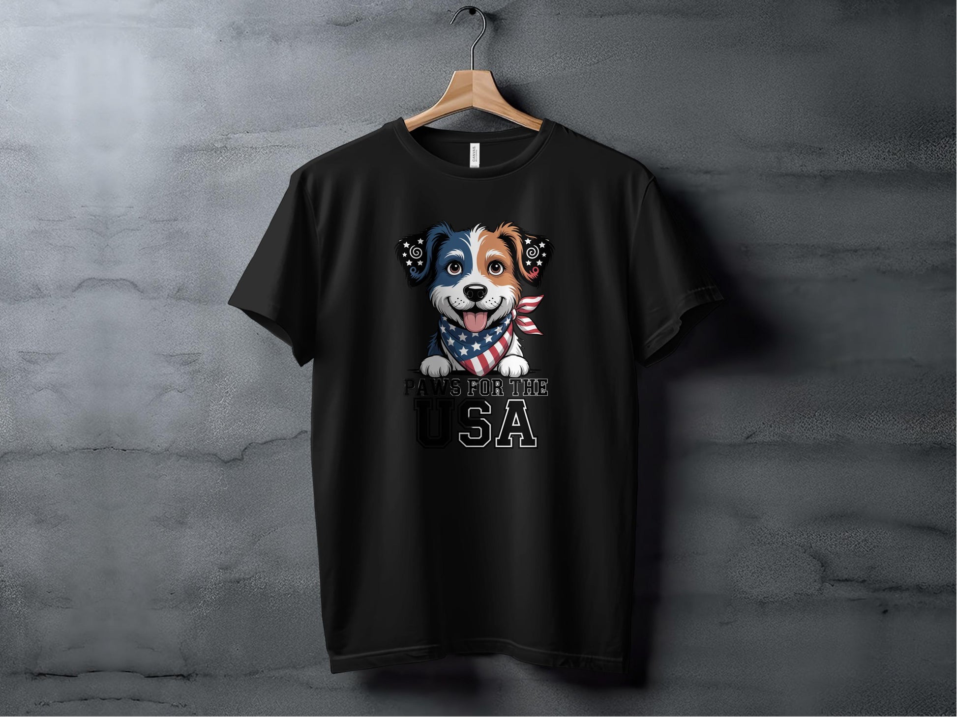 Paws for the USA Dog Graphic Printed T-Shirt product type