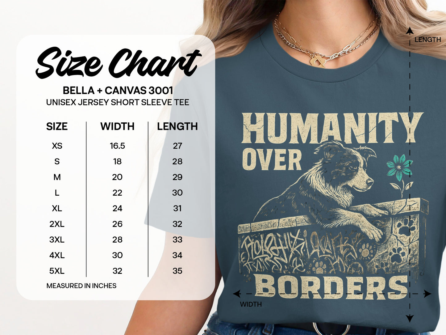 Humanity Over Borders Graphic T-shirt Unisex Tee