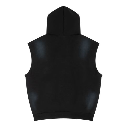 Unisex Vintage Wash Sun Fade Sleeveless Hoodie