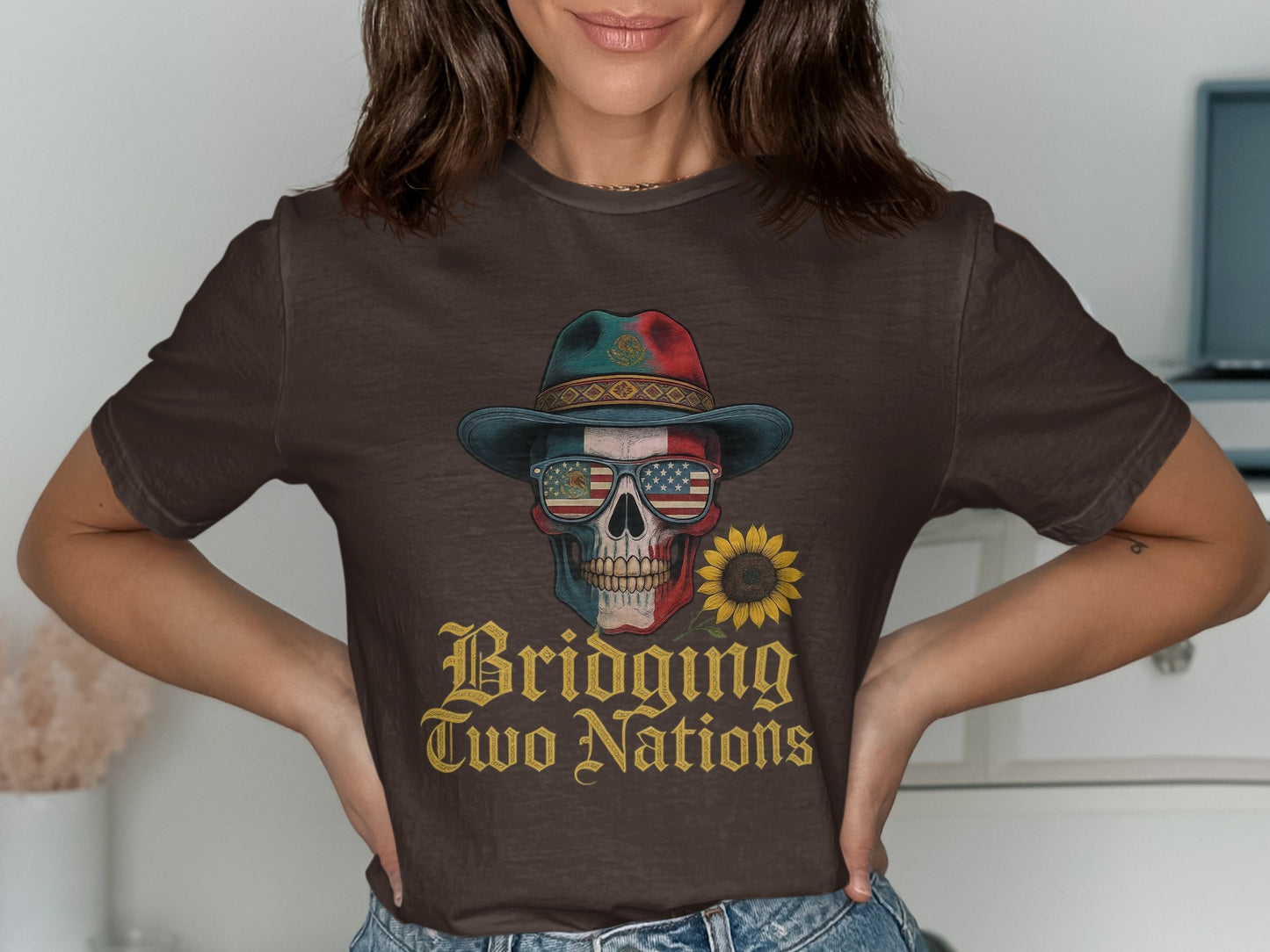 Bridging Two Nations Skull Graphic Tee product type