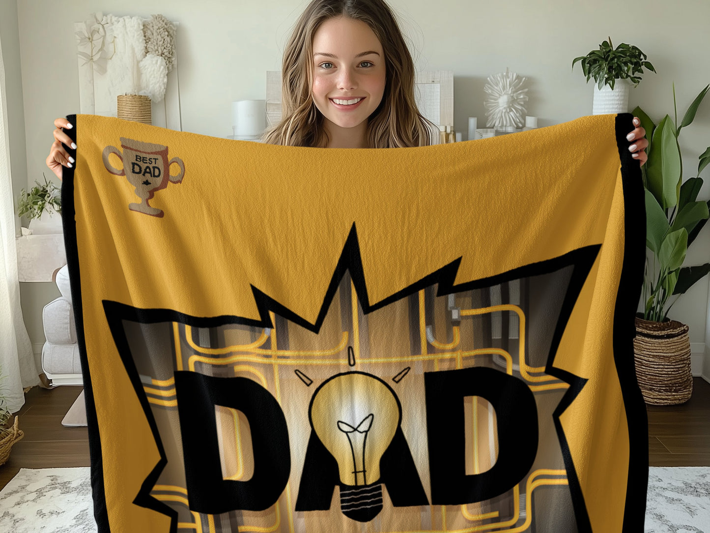 Best Dad Trophy Design with Light Bulb Dad product type