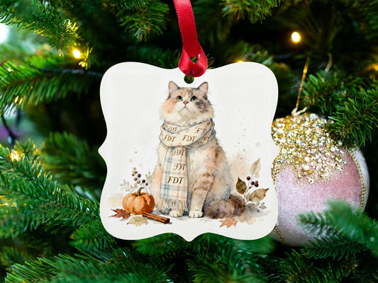 Cute Festive Cat Tree Ornament Holiday Decor