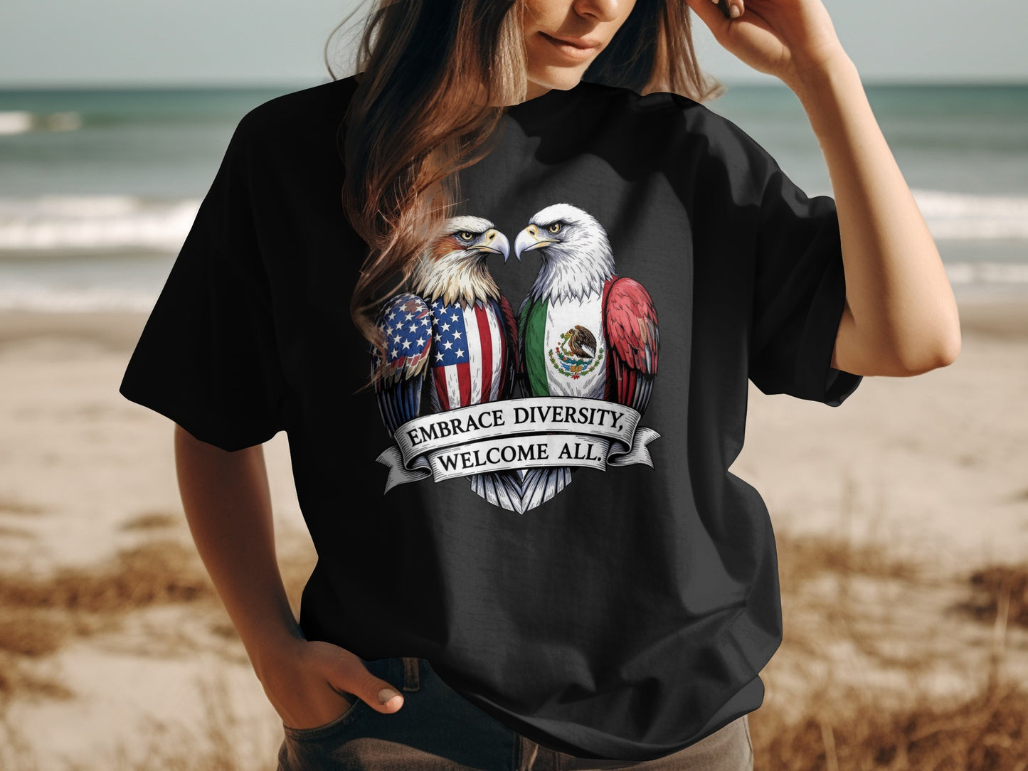 Embrace Diversity Welcome All Statement T-shirt product type