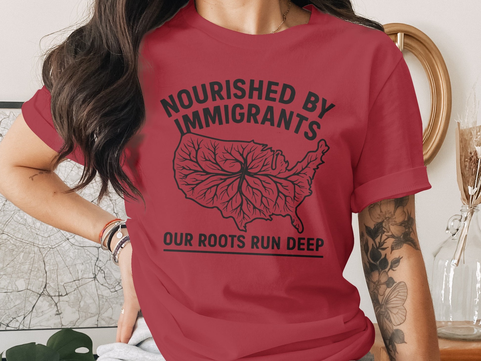 Nourished by Immigrants Roots Run Deep T-shirt product