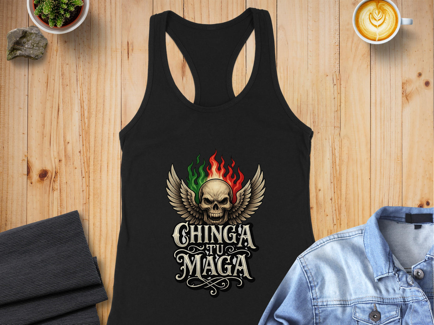 Bold Skull Wings Chinga Tu Maga Tank Top product type