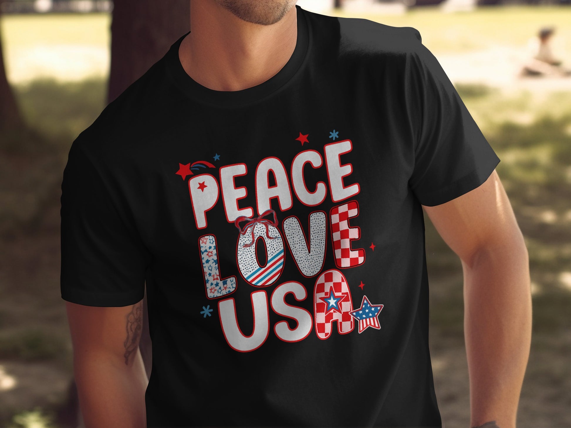 Peace Love USA Patriotic Themed Shirt product