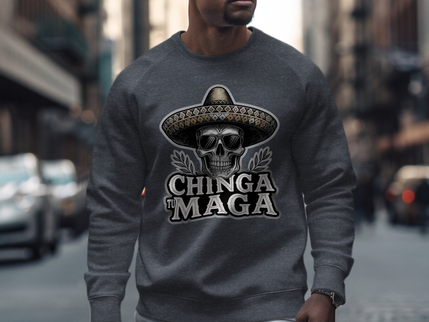 Chinga Tu Maga Skull Graphic Sweatshirt product