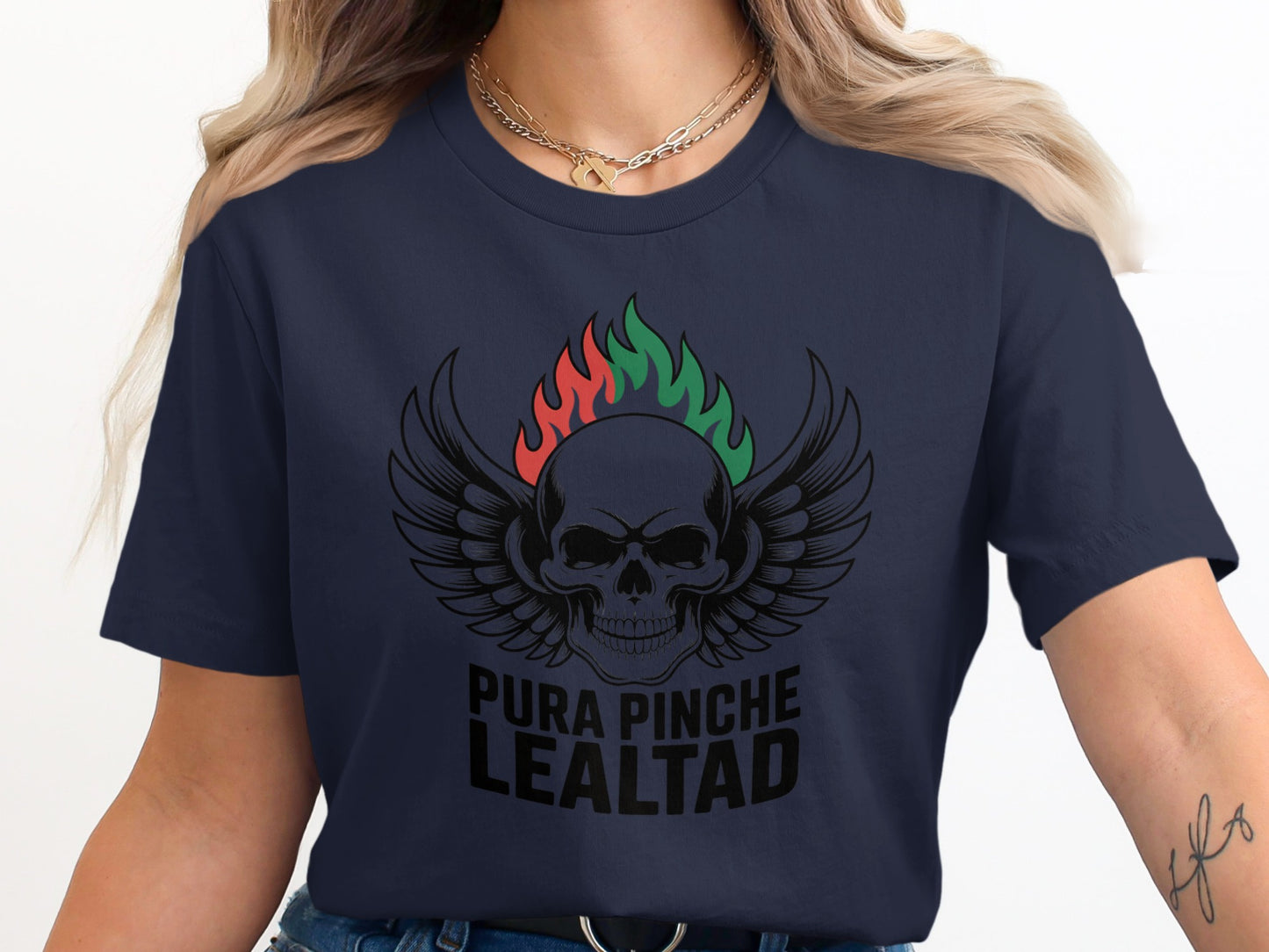 Pura Pinche Lealtad Skull Wings Design T-Shirt product type