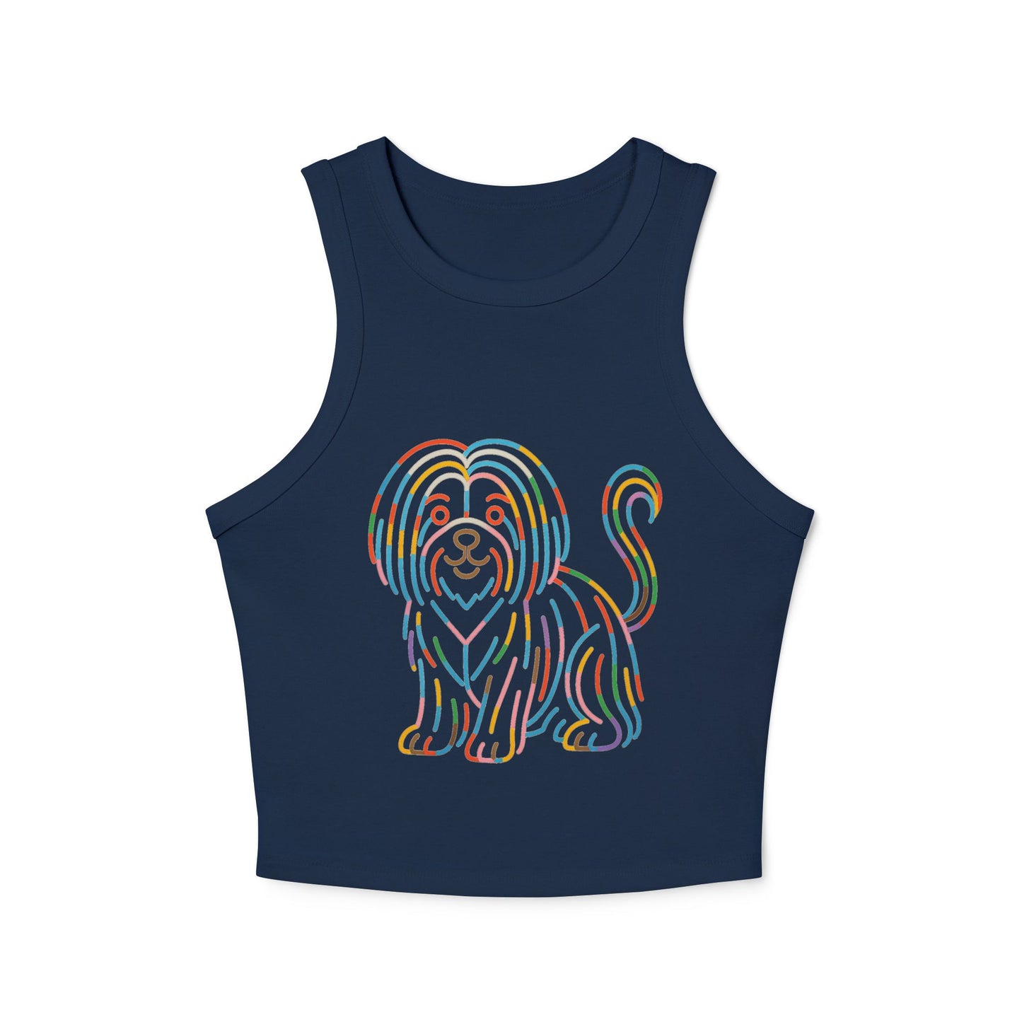 Pride tank top Colorful Dog Print Women's Micro Rib Racer Tank Top